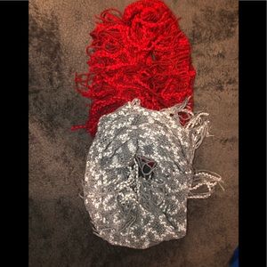 Grey & Red scarves